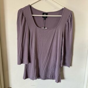 Purple Longsleeve Top Medium Petite Lavender NWT Ribbed